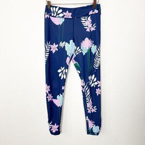 Ava Sky Fit Leggings Womens Large Floral Print Athletic Athleisure Sporty